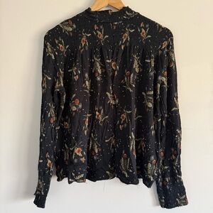 Floral Black Women's Top